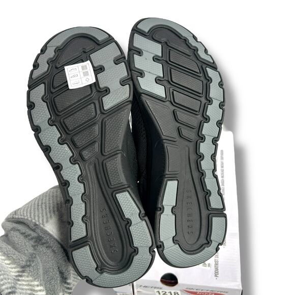 NEW Skechers Arc Fit 2.0 Black Size 7 Cascade Walking Sneakers Slip On Knit Flat - Picture 7 of 12